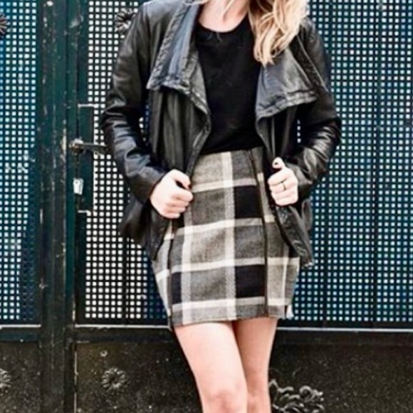 LF Furst Of A Kind Upcycled Plaid Double Zip Flannel Skirt - Picture 4 of 8
